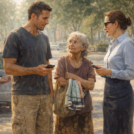 The Old Lady And The Kitchen Towels